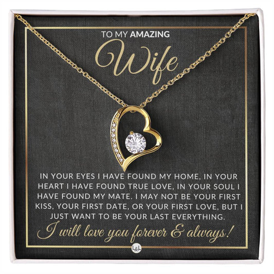 Unique Gift For Wife - Open Heart Pendant Necklace - Sentimental and Romantic Christmas, Valentine's Day, Birthday, or Anniversary Present - Liliana and Liam