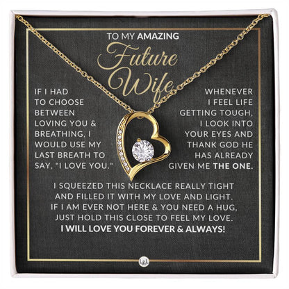Romantic Gift For Future Wife - Open Heart Pendant Necklace - Sentimental and Romantic Christmas, Valentine's Day, Birthday or Anniversary Present - Liliana and Liam