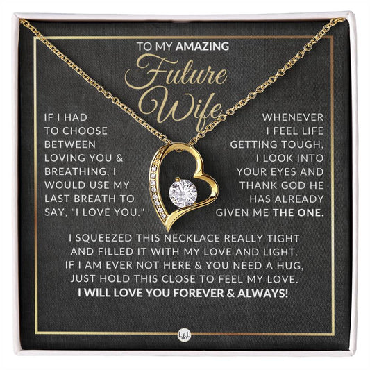 Romantic Gift For Future Wife - Open Heart Pendant Necklace - Sentimental and Romantic Christmas, Valentine's Day, Birthday or Anniversary Present - Liliana and Liam