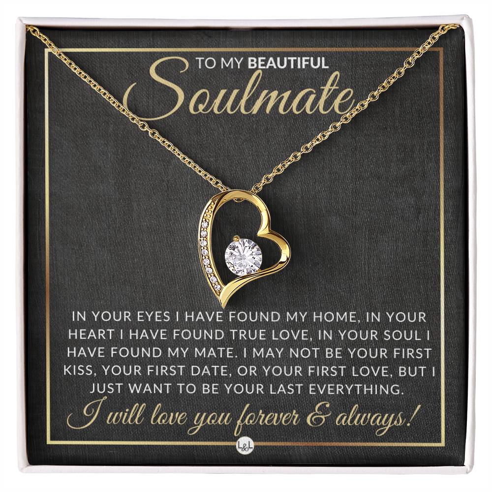 Unique Gift For My Soulmate - Open Heart Pendant Necklace - A Romantic Christmas Gift, Valentine's Day, Birthday or Anniversary Present - Liliana and Liam