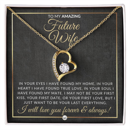 Unique Gift For Future Wife - Open Heart Pendant Necklace - Sentimental and Romantic Christmas, Valentine's Day, Birthday or Anniversary Present - Liliana and Liam