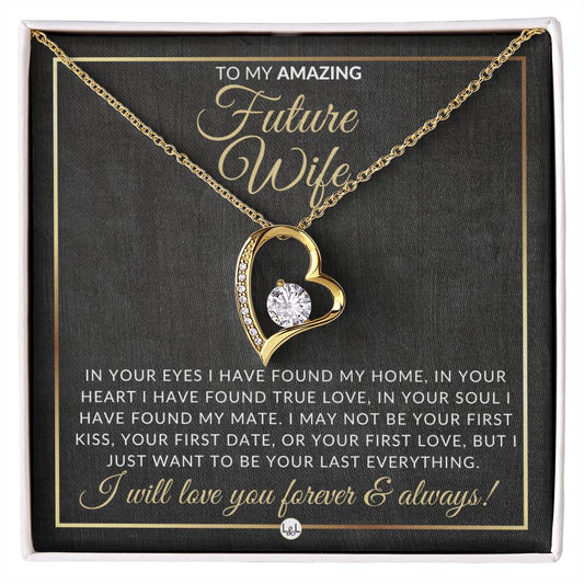Unique Gift For Future Wife - Open Heart Pendant Necklace - Sentimental and Romantic Christmas, Valentine's Day, Birthday or Anniversary Present - Liliana and Liam