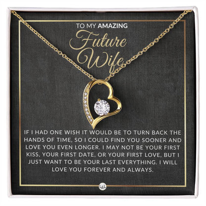 Special Gift For Future Wife - Open Heart Pendant Necklace - Sentimental and Romantic Christmas, Valentine's Day, Birthday or Anniversary Present - Liliana and Liam