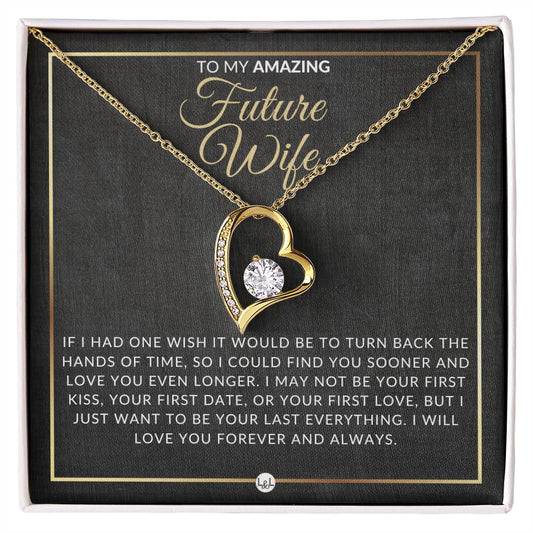 Special Gift For Future Wife - Open Heart Pendant Necklace - Sentimental and Romantic Christmas, Valentine's Day, Birthday or Anniversary Present - Liliana and Liam