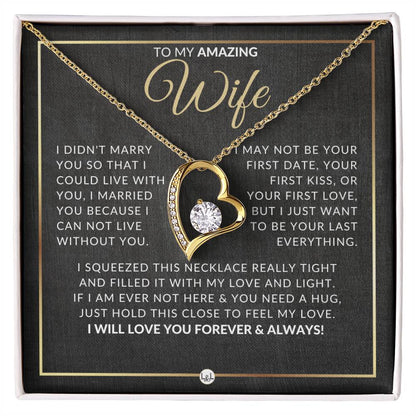 Gift For Wife After Marriage - Beautiful Women's Open Heart Pendant Necklace + Heartfelt Message - Liliana and Liam