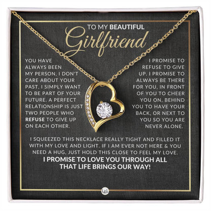 Heartfelt Gift For Girlfriend - Open Heart Pendant Necklace - Sentimental and Romantic Christmas, Valentine's Day, Birthday or Anniversary Present - Liliana and Liam