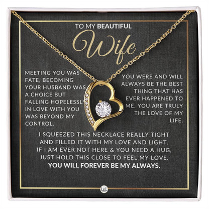 Heartfelt Gift For Wife - Open Heart Pendant Necklace - Sentimental and Romantic Christmas, Valentine's Day, Birthday, or Anniversary Present - Liliana and Liam