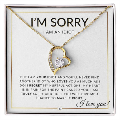 I Am An Idiot - Knot Pendent Necklace - Apology Gift - Liliana and Liam