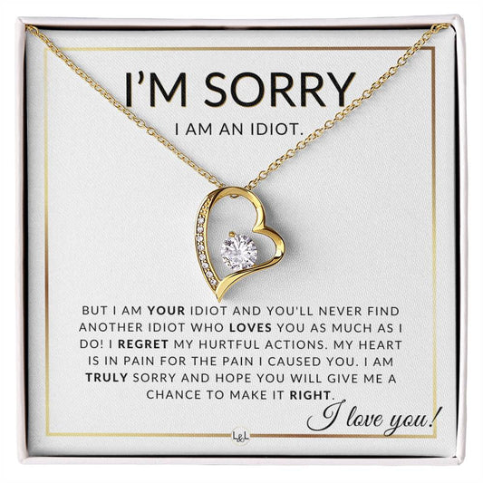 I Am An Idiot - Knot Pendent Necklace - Apology Gift - Liliana and Liam