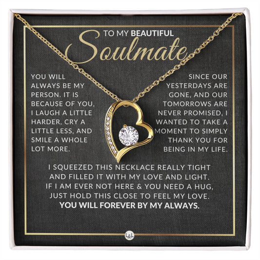 Gift For Soulmate - Open Heart Pendant Necklace - Sentimental and Romantic Christmas, Valentine's Day, Birthday or Anniversary Present