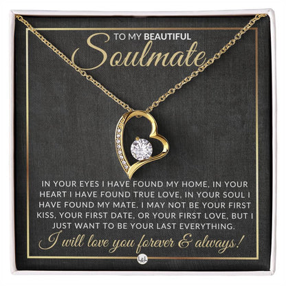Unique Gift For Soulmate - Open Heart Pendant Necklace - Sentimental and Romantic Christmas, Valentine's Day, Birthday or Anniversary Present - Liliana and Liam