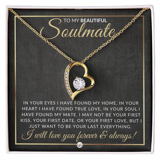 Unique Gift For Soulmate - Open Heart Pendant Necklace - Sentimental and Romantic Christmas, Valentine's Day, Birthday or Anniversary Present - Liliana and Liam