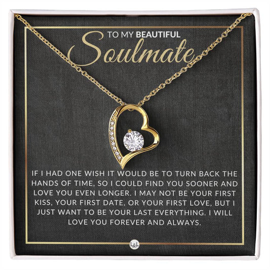 Special Gift For Soulmate - Open Heart Pendant Necklace - Sentimental and Romantic Christmas, Valentine's Day, Birthday or Anniversary Present - Liliana and Liam