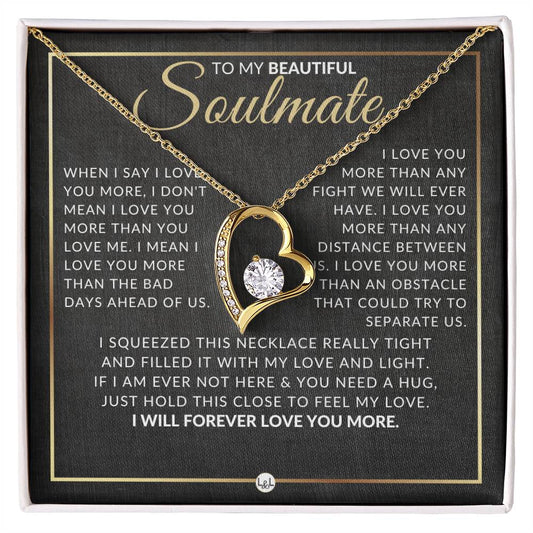 Surprise Gift For Soulmate - Open Heart Pendant Necklace - Sentimental and Romantic Christmas, Valentine's Day, Birthday or Anniversary Present - Liliana and Liam