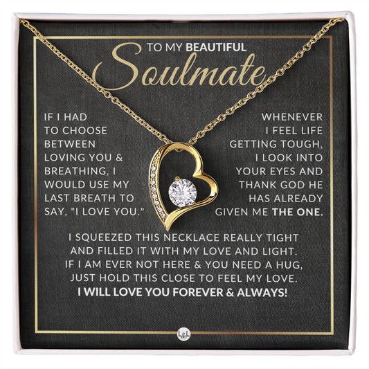 Romantic Gift For Soulmate - Open Heart Pendant Necklace - Sentimental and Romantic Christmas, Valentine's Day, Birthday or Anniversary Present - Liliana and Liam