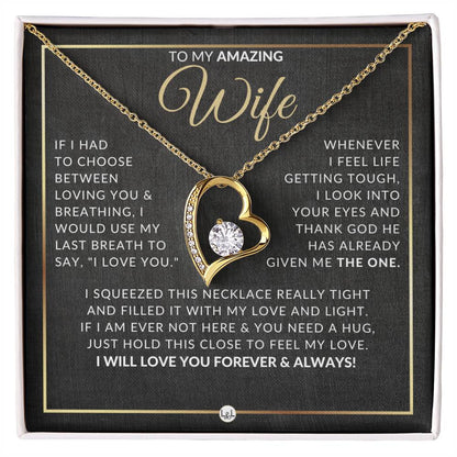 Romantic Gift For Wife - Open Heart Pendant Necklace - Sentimental and Romantic Christmas, Valentine's Day, Birthday, or Anniversary Present - Liliana and Liam