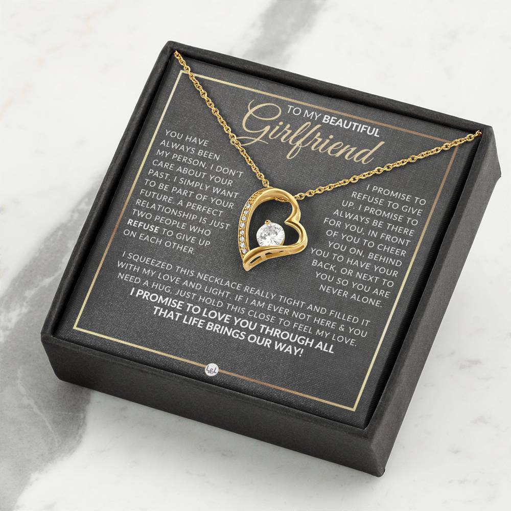 Heartfelt Gift For Girlfriend - Open Heart Pendant Necklace - Sentimental and Romantic Christmas, Valentine's Day, Birthday or Anniversary Present