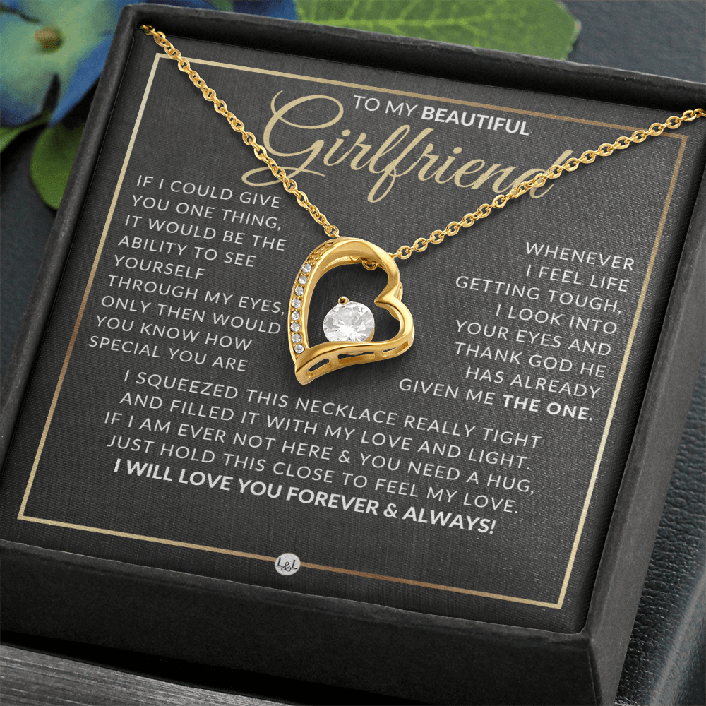 Gift Idea For Girlfriend Who Has Everything - Open Heart Pendant Necklace - Christmas, Valentine's Day, Birthday, Anniversary