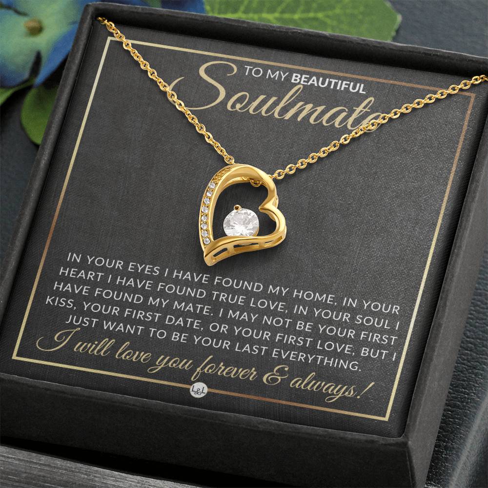 Unique Gift For My Soulmate - Open Heart Pendant Necklace - A Romantic Christmas Gift, Valentine's Day, Birthday or Anniversary Present - Liliana and Liam