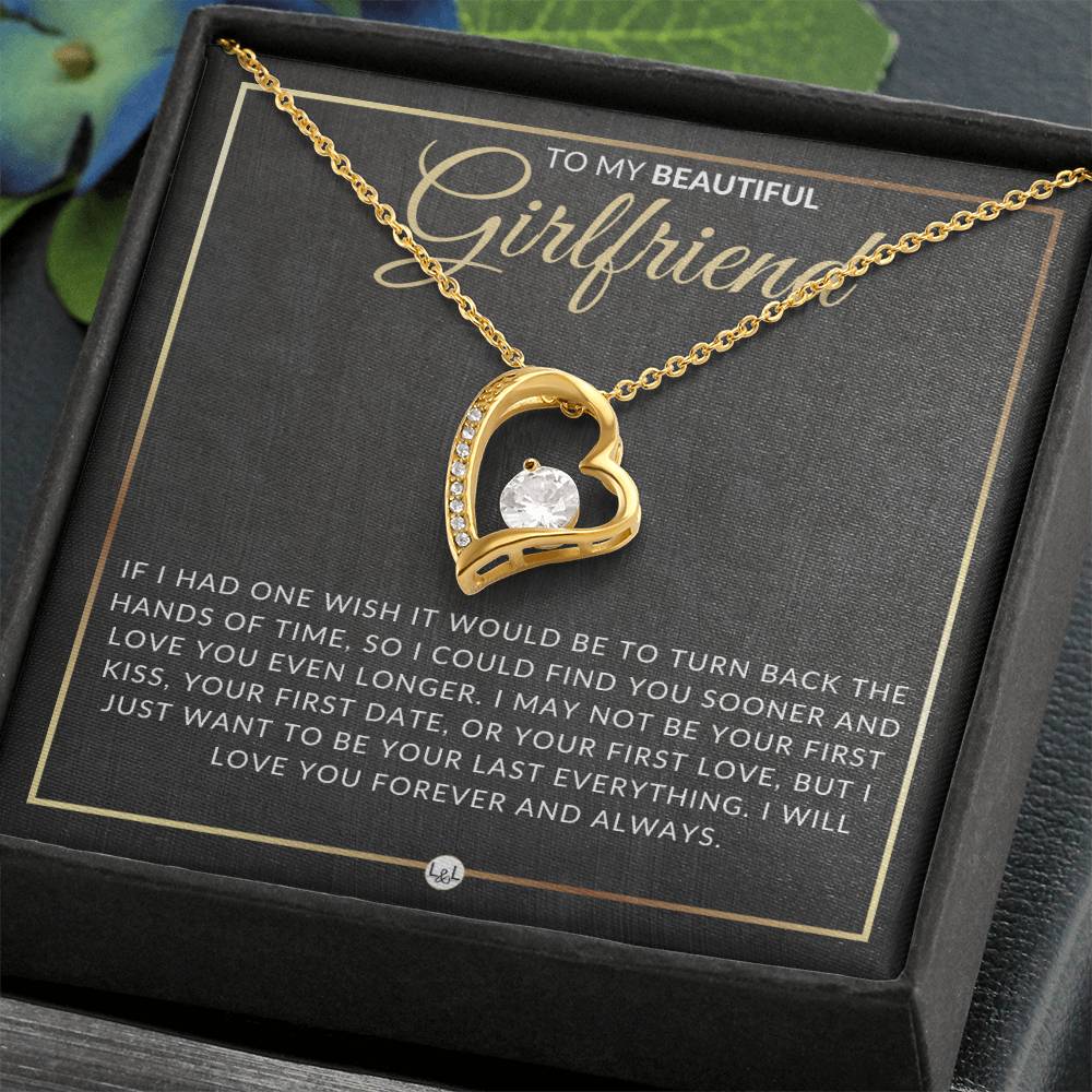 Special Gift For Girlfriend - Open Heart Pendant Necklace - Sentimental and Romantic Christmas, Valentine's Day, Birthday or Anniversary Present