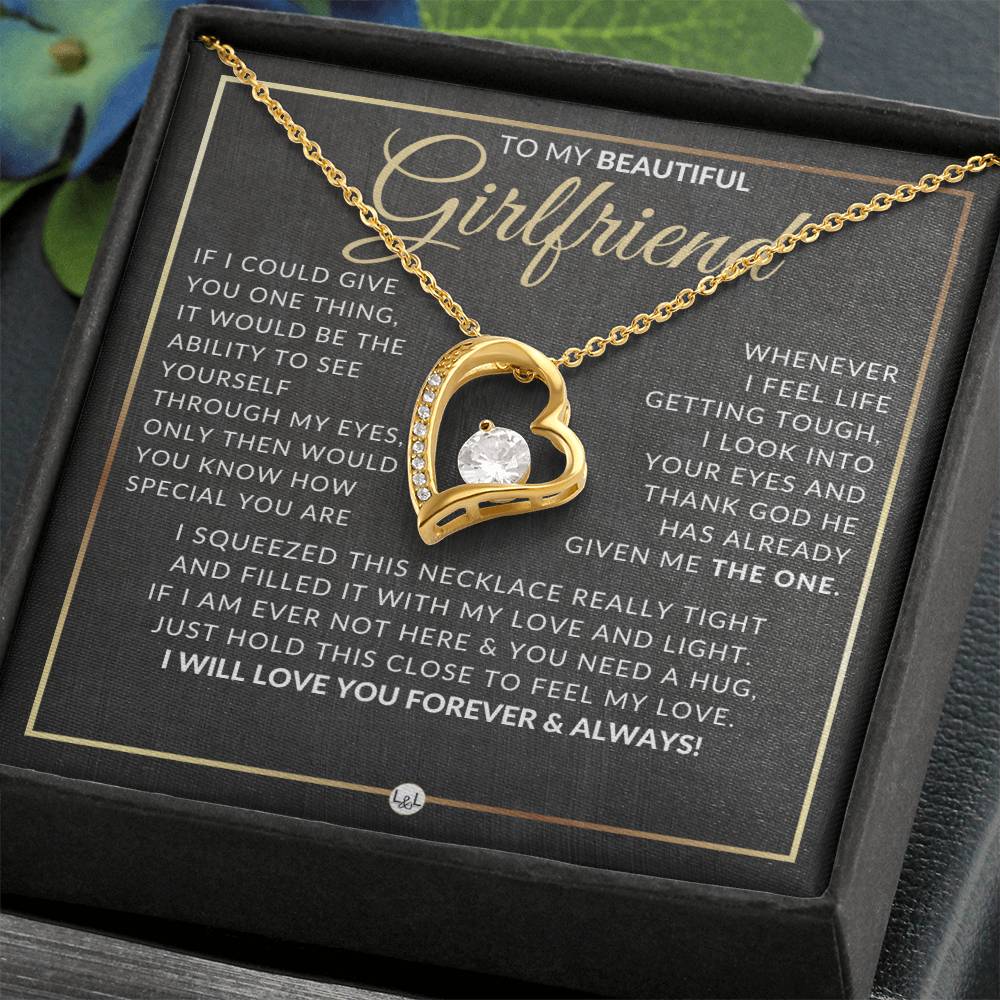 Gift Idea For Girlfriend Who Has Everything - Open Heart Pendant Necklace - Sentimental and Romantic Christmas, Valentine's Day, Birthday or Anniversary Present