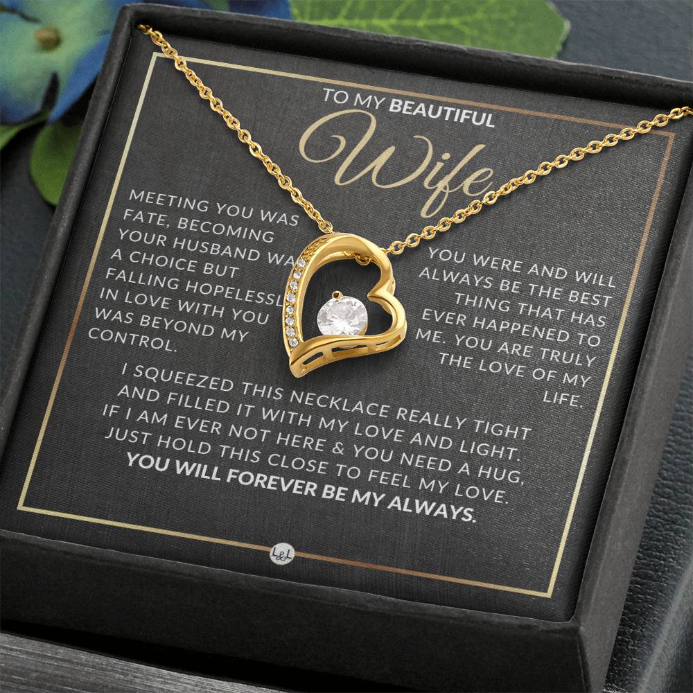 Heartfelt Gift For Wife - Open Heart Pendant Necklace - Sentimental and Romantic Christmas, Valentine's Day, Birthday, or Anniversary Present