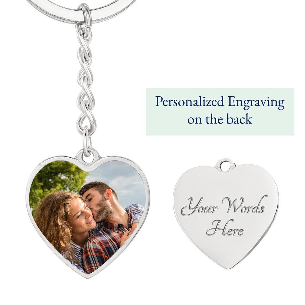 Horse Keepsake - Carry You In My Heart - Heart Keychain with Photo - Custom Horse or Equestrian Memorial, Bereavement & Sympathy Gifts