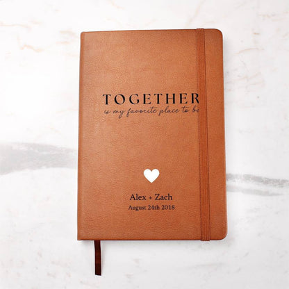 Personalized Leather Journal - Together - Custom Leather Notebook For The One You Love