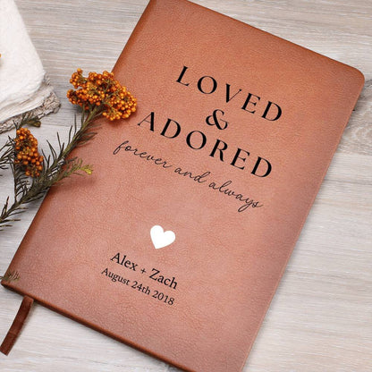 Personalized Leather Journal - Loved And Adored - Custom Leather Notebook