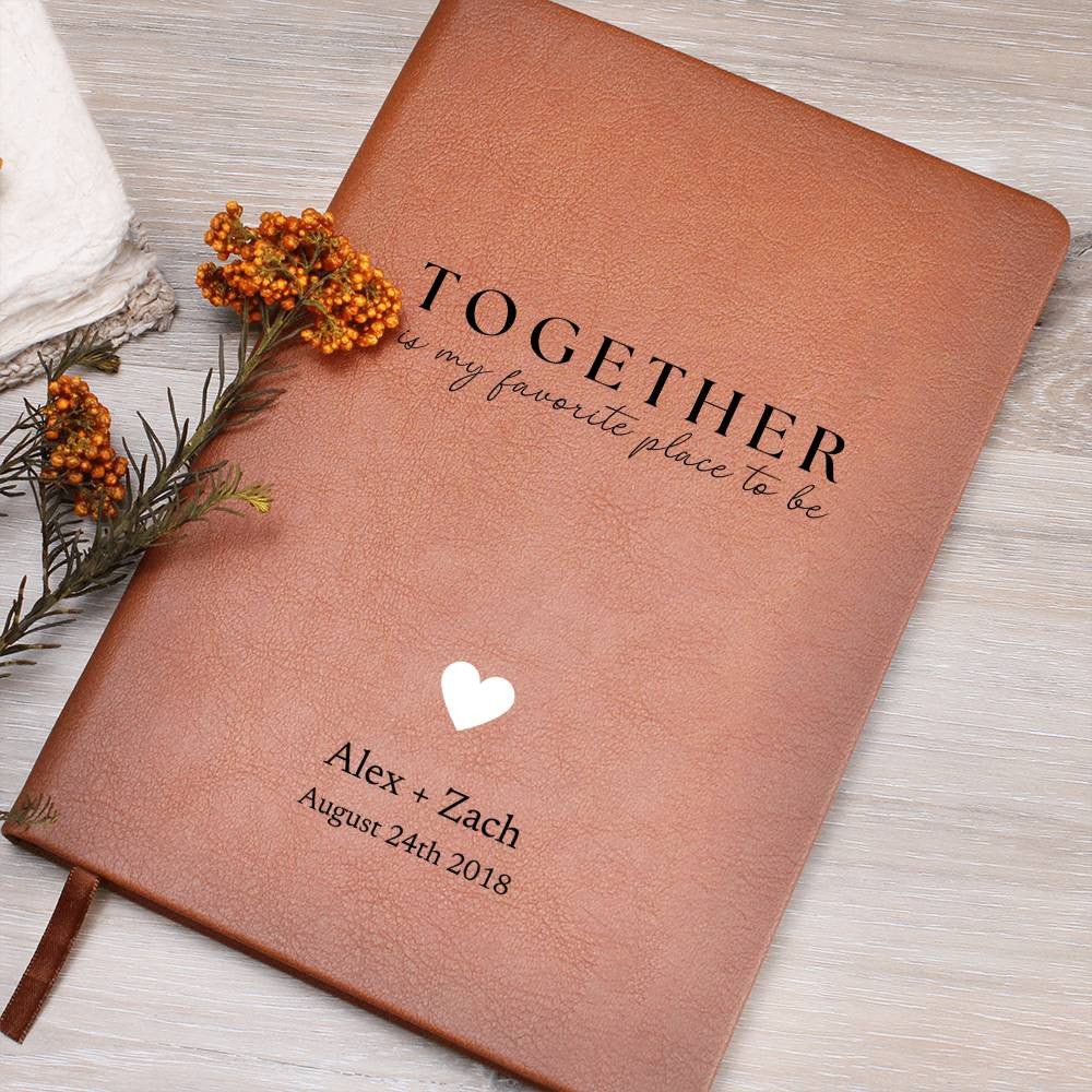 Personalized Leather Journal - Together - Custom Leather Notebook For The One You Love