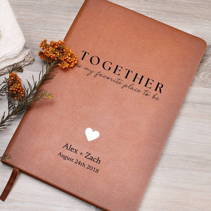 Personalized Leather Journal - Together - Custom Leather Notebook For The One You Love