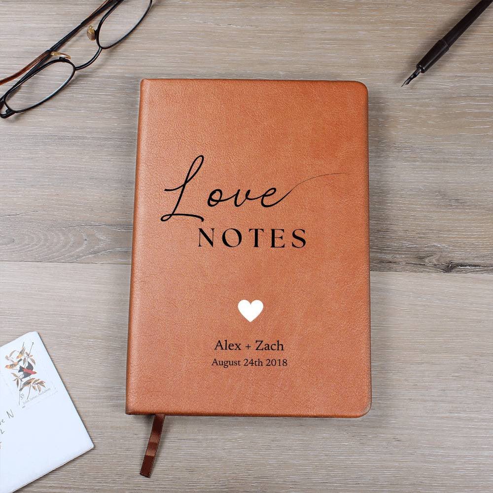 Personalized Leather Journal - Love Notes - Love Letters, Memory Book