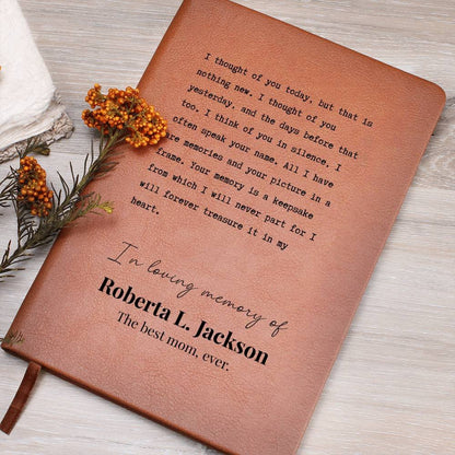 Forever Treasured - Custom Leather Journal - Sympathy, Memorial, Bereavement Notebook - Liliana and Liam
