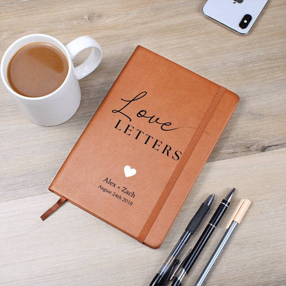 Love Letters - Custom Leather Journal - Love Notebook - Liliana and Liam