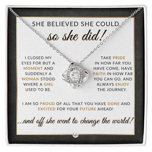 She Believed She Could - Graduation Gift for Her - Liliana and Liam