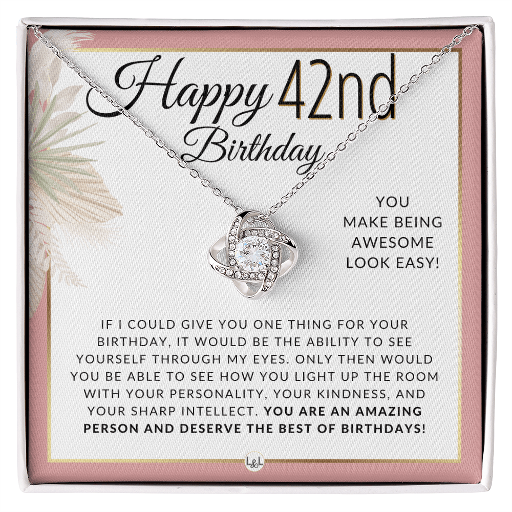 Happy 42nd Birthday Necklace | Meaningful Birthday Gift for Her - Jewelry - Personalized Gift