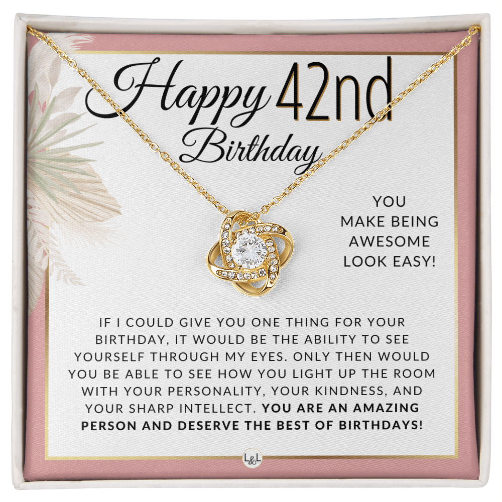 Happy 42nd Birthday Necklace | Meaningful Birthday Gift for Her - Jewelry - Personalized Gift