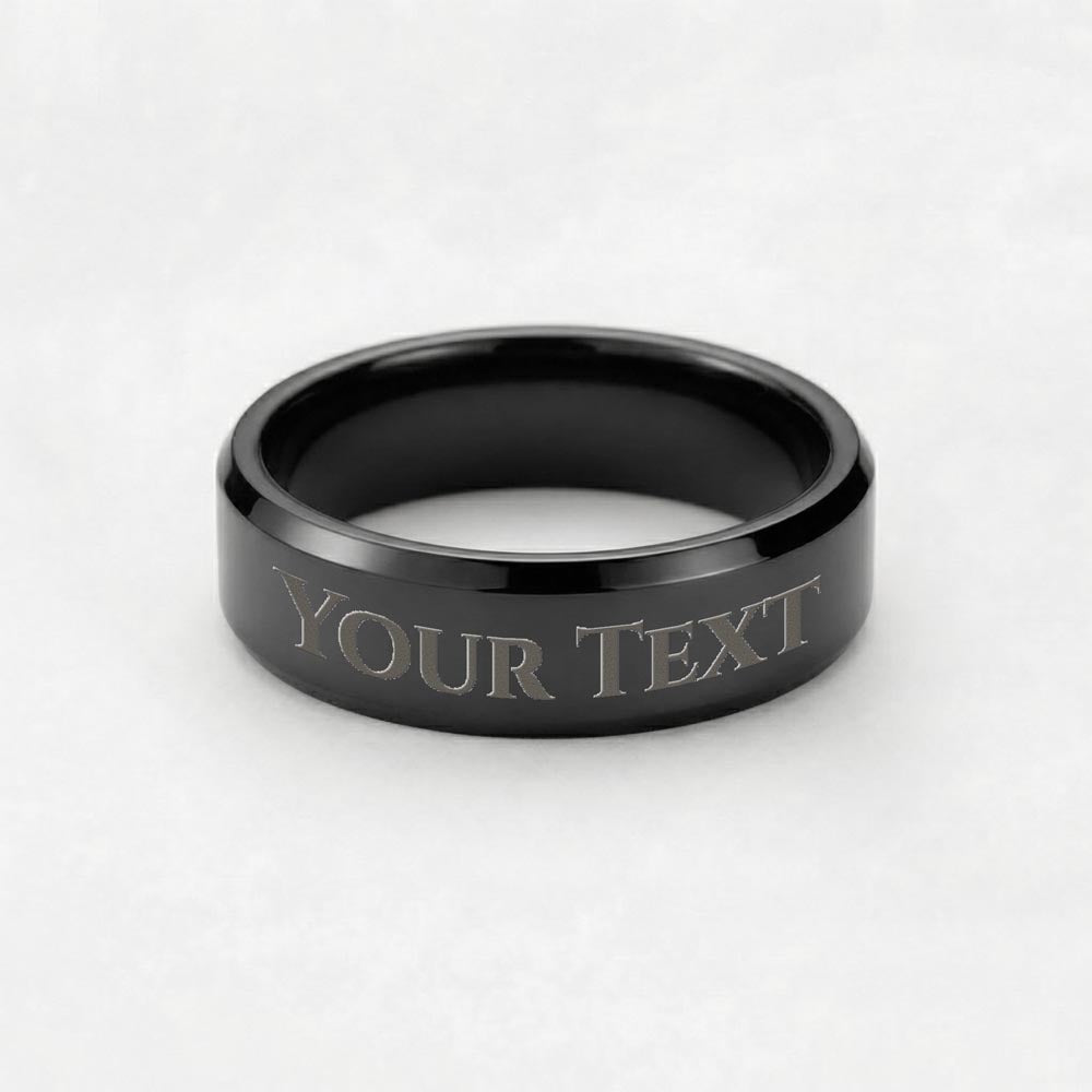 Personalized Engraved Men's Ring – Custom Stainless Steel, Gold or Black Ring Gift - Jewelry - Personalized Gift