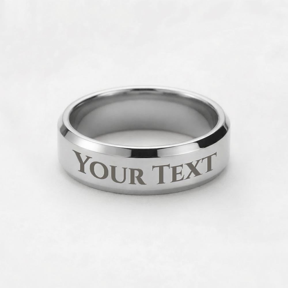 Personalized Engraved Men's Ring – Custom Stainless Steel, Gold or Black Ring Gift - Jewelry - Personalized Gift