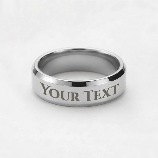 Personalized Engraved Men's Ring – Custom Stainless Steel, Gold or Black Ring Gift - Jewelry - Personalized Gift