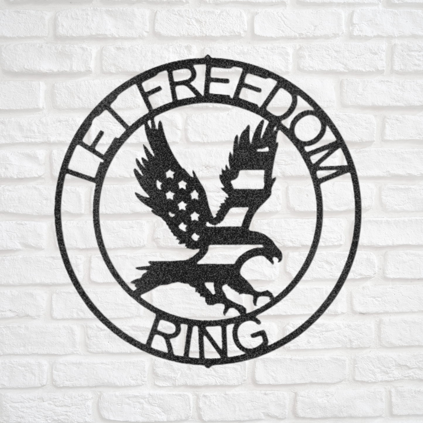 Soaring Eagle Ring Monogram - Custom Metal Wall Art - Patriotic Decoration, Patriotic Sign, 4th of July Wreath