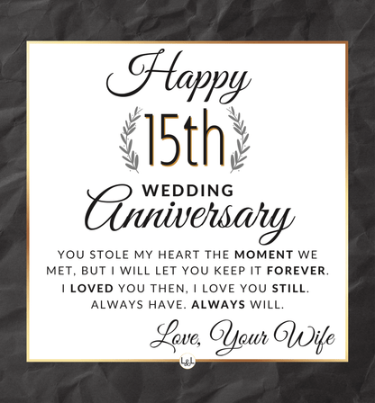 15th Wedding Anniversary - Openwork Skeleton Watch + LED Watch Box - Gift for Husband - Liliana and Liam