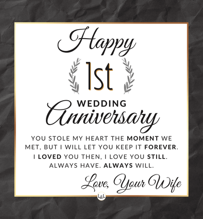 1st Wedding Anniversary - Openwork Skeleton Watch + LED Watch Box - Gift for Husband - Liliana and Liam