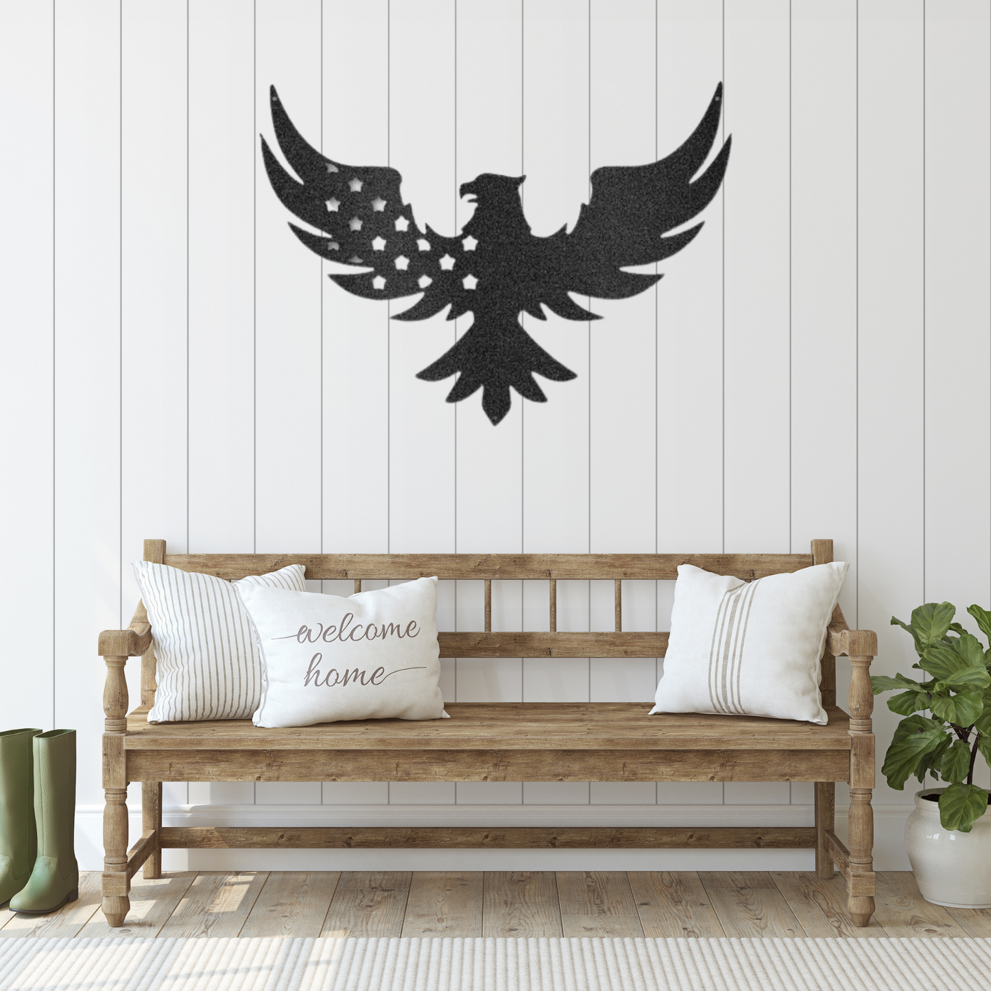 Patriotic Eagle - Metal Wall Art - American Flag, Patriotic Decoration, Patriotic Sign, 4th of July Wreath