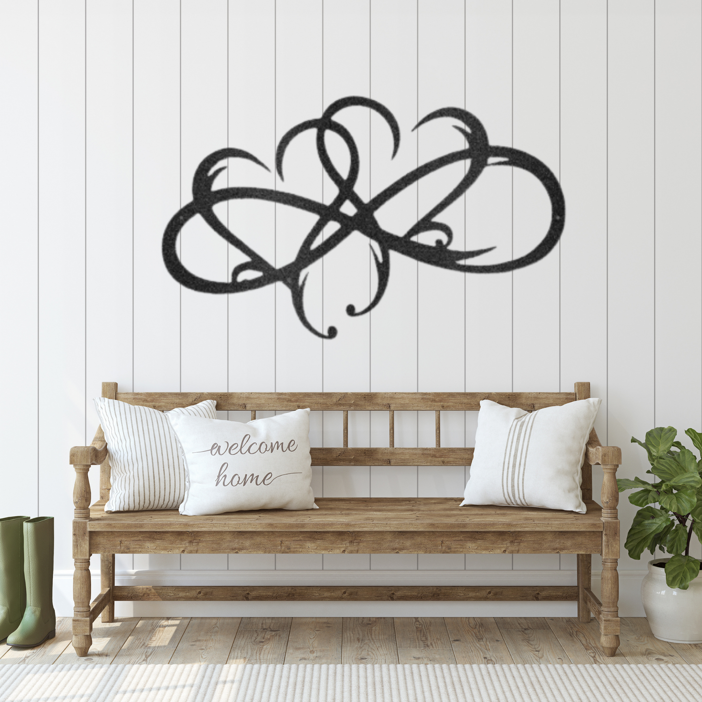 Forever Connected - Infinity Hearts - Custom Metal Infinity Sign - 11th Anniversary Gift