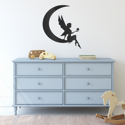 Simple Fairy Metal Wall Art - Custom Fairy Decor, Fairy Door Sign, Kids Room Decor, Nursery Decor, Fairy Wings
