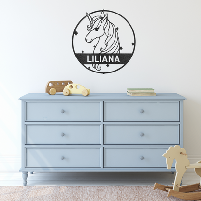 Cute Unicorn - Custom Metal Sign - Girl Room Decor, Unicorn Decor, Unicorn Gift, Nursery Decor, Play Room Decor