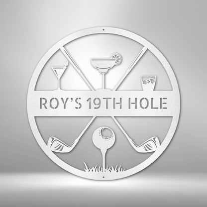19th Hole | Personalized Golf Metal Sign - Metal Wall Art - Personalized Gift