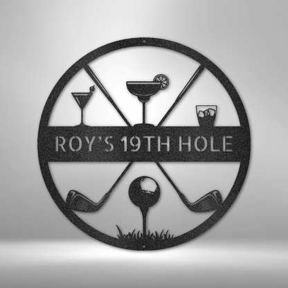 19th Hole | Personalized Golf Metal Sign - Metal Wall Art - Personalized Gift