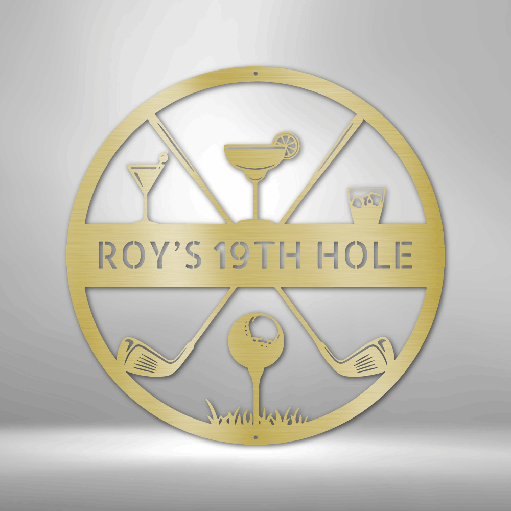 19th Hole | Personalized Golf Metal Sign - Metal Wall Art - Personalized Gift